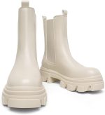 Women Platform Chelsea Boots Lug Sole Combat Mid Calf Slip On Chunky Ankle Booties - Image 2
