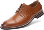 men Classic Dress Oxfords, Wingtip  Modern Formal Lace Up Shoes, Round Toe, TPR Outsole - Image 2