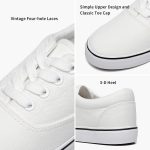 men Low Top Canvas Walking Shoes Lace-up Fashion Sneakers Casual - Image 2