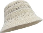 Straw Hats for Women Bucket Hat Packable Sun Hats for Women Woven Knitted Beach Hat Travel Crochet Hat - Image 2
